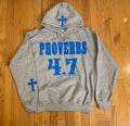 PROVERBS 4.7 Hoodie (Gray and Blue)