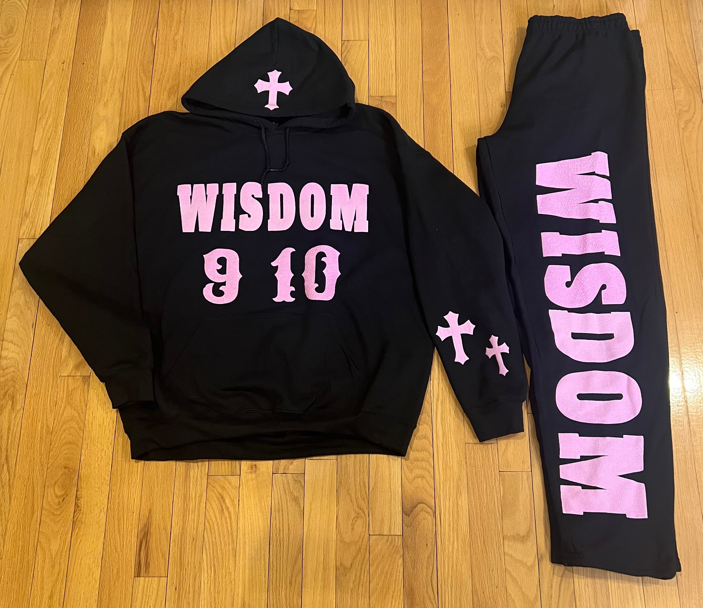 WISDOM 9.:10 Hoodie Set (Black and Pink)