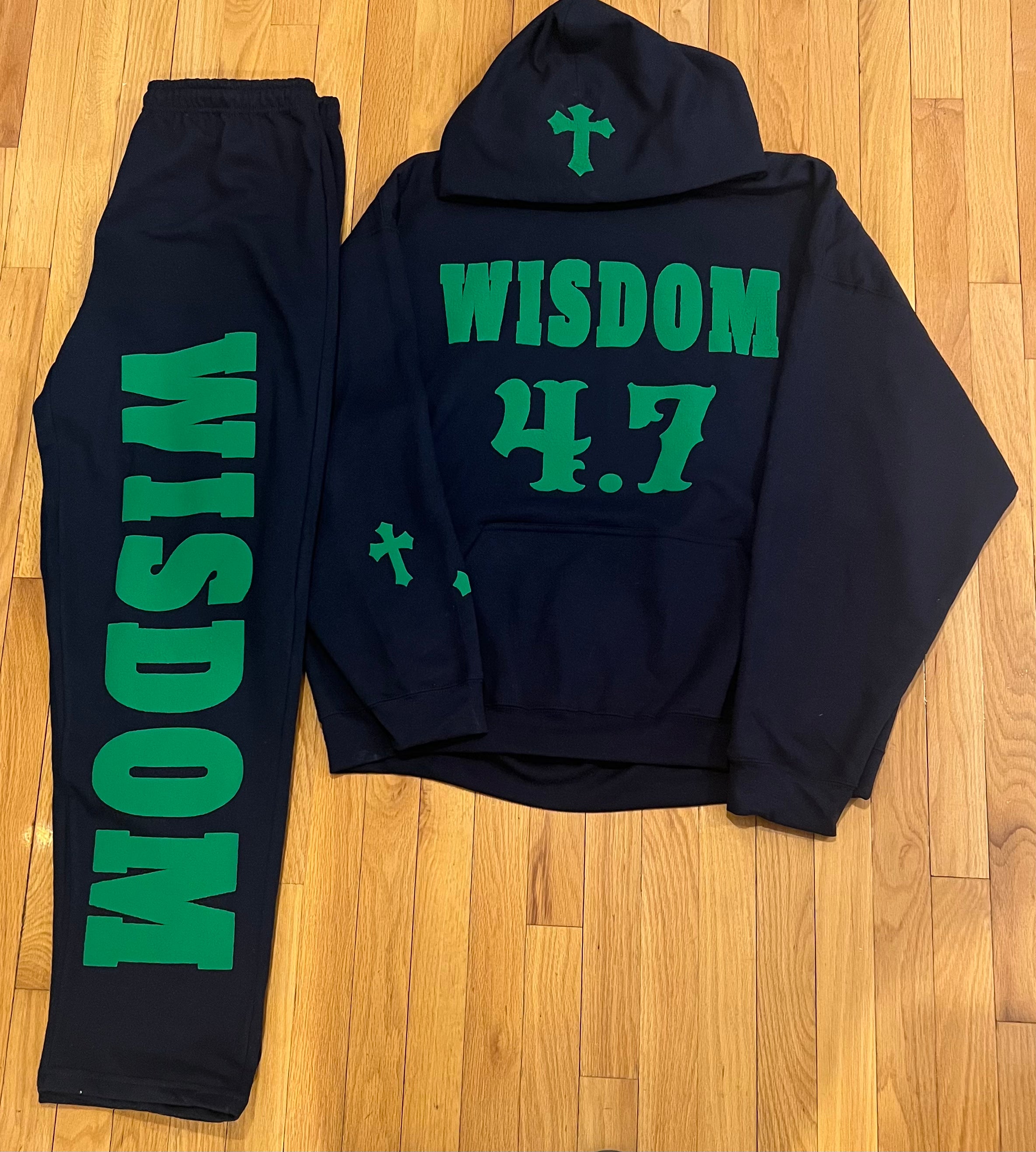 WIDSOM 4.7 Hoodie Set (Navy Blue and Green)