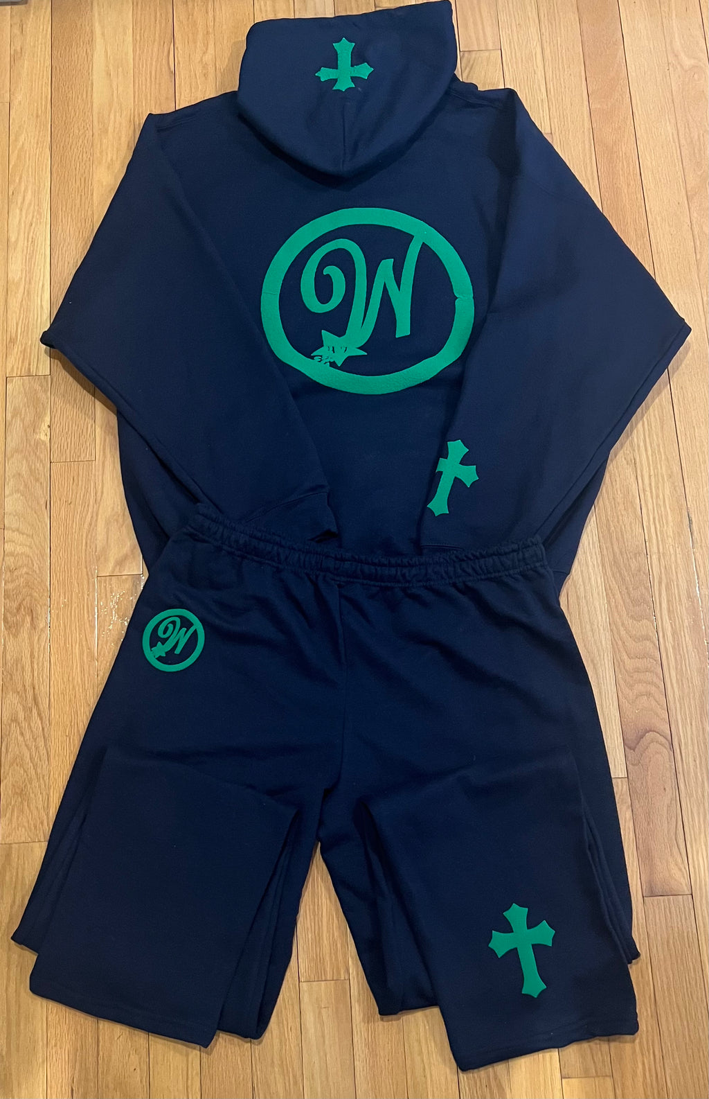 WIDSOM 4.7 Hoodie Set (Navy Blue and Green)