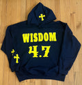 WISDOM 4.7 Hoodie (Navy Blue and Yellow)