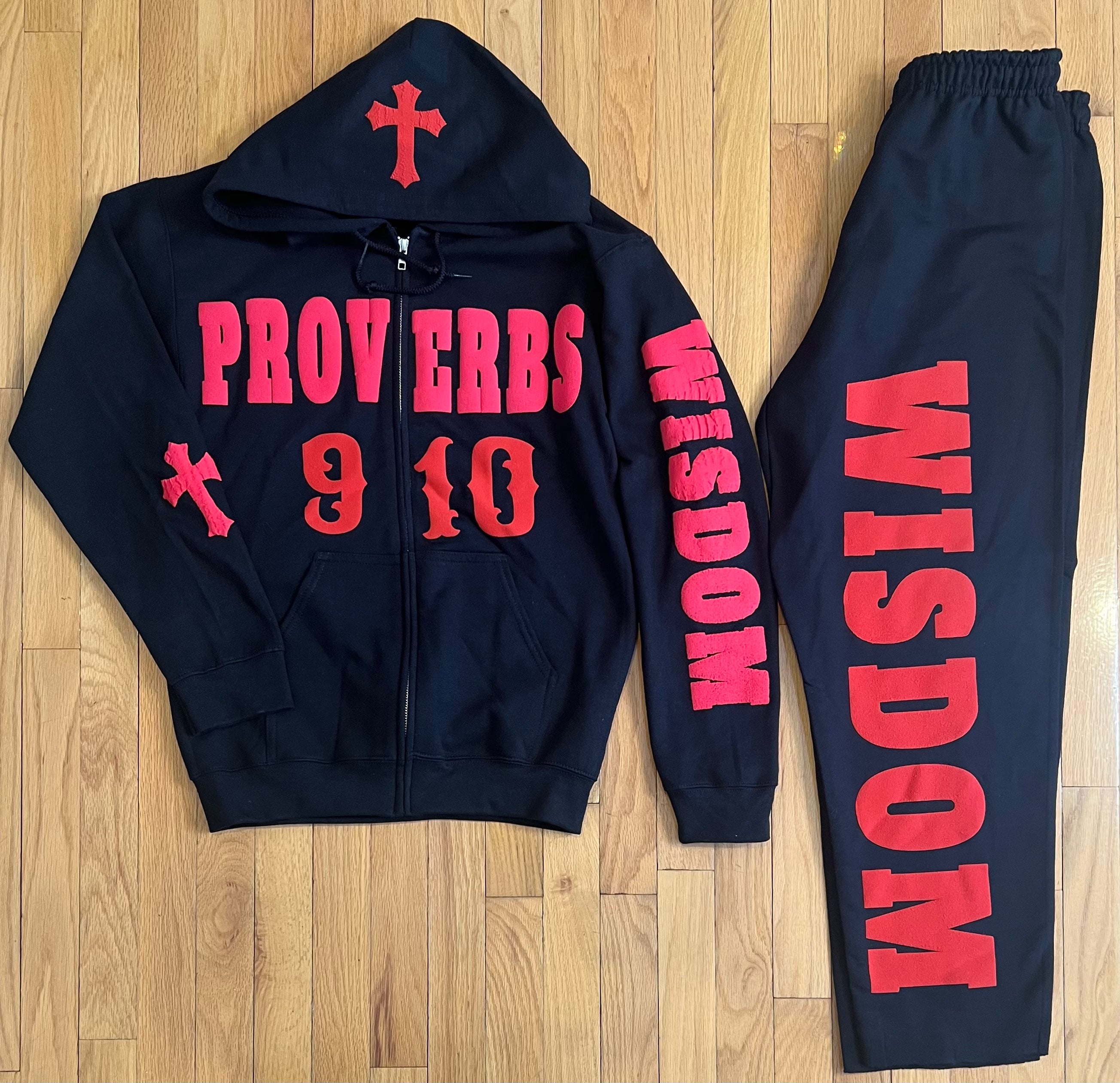 PROVERBS 9.10 Zip-up Set (Black and Red)