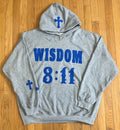 WISDOM 8:11 Hoodie (Gray and Blue)