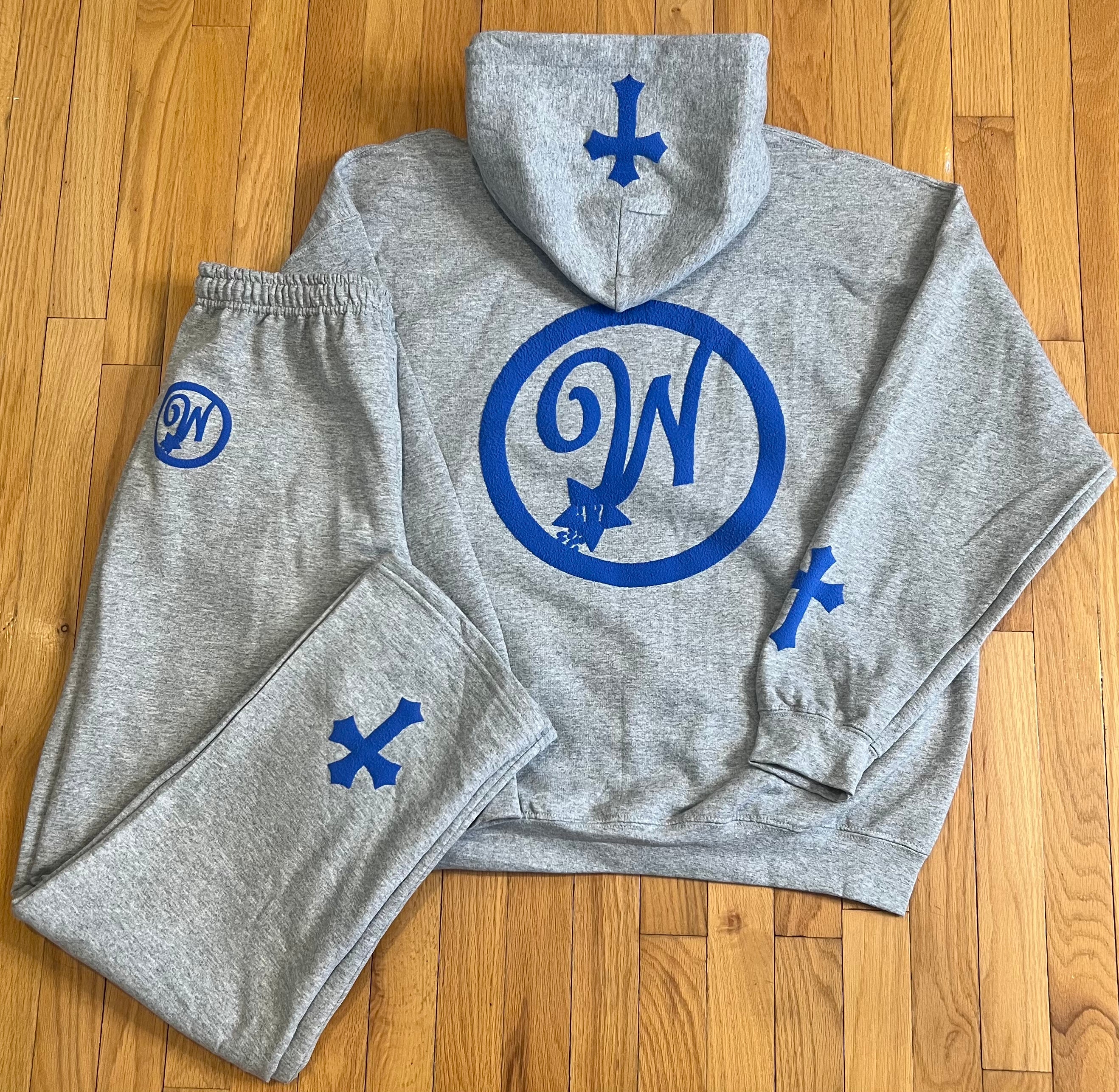 WISDOM 8:11 Hoodie Set (Gray and Blue)