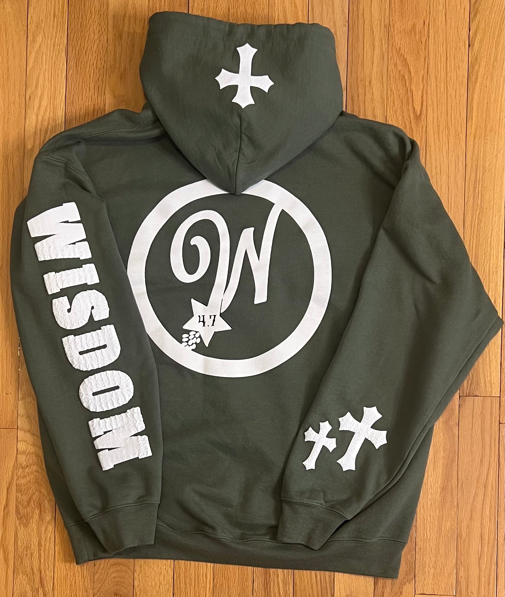 Proverbs 4.7 Hoodie (Olive and White)