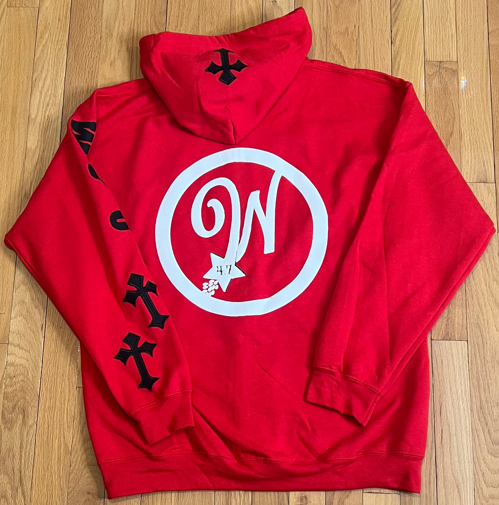 PROVERBS 4.7 Zip-up Hoodie (Red and Black)