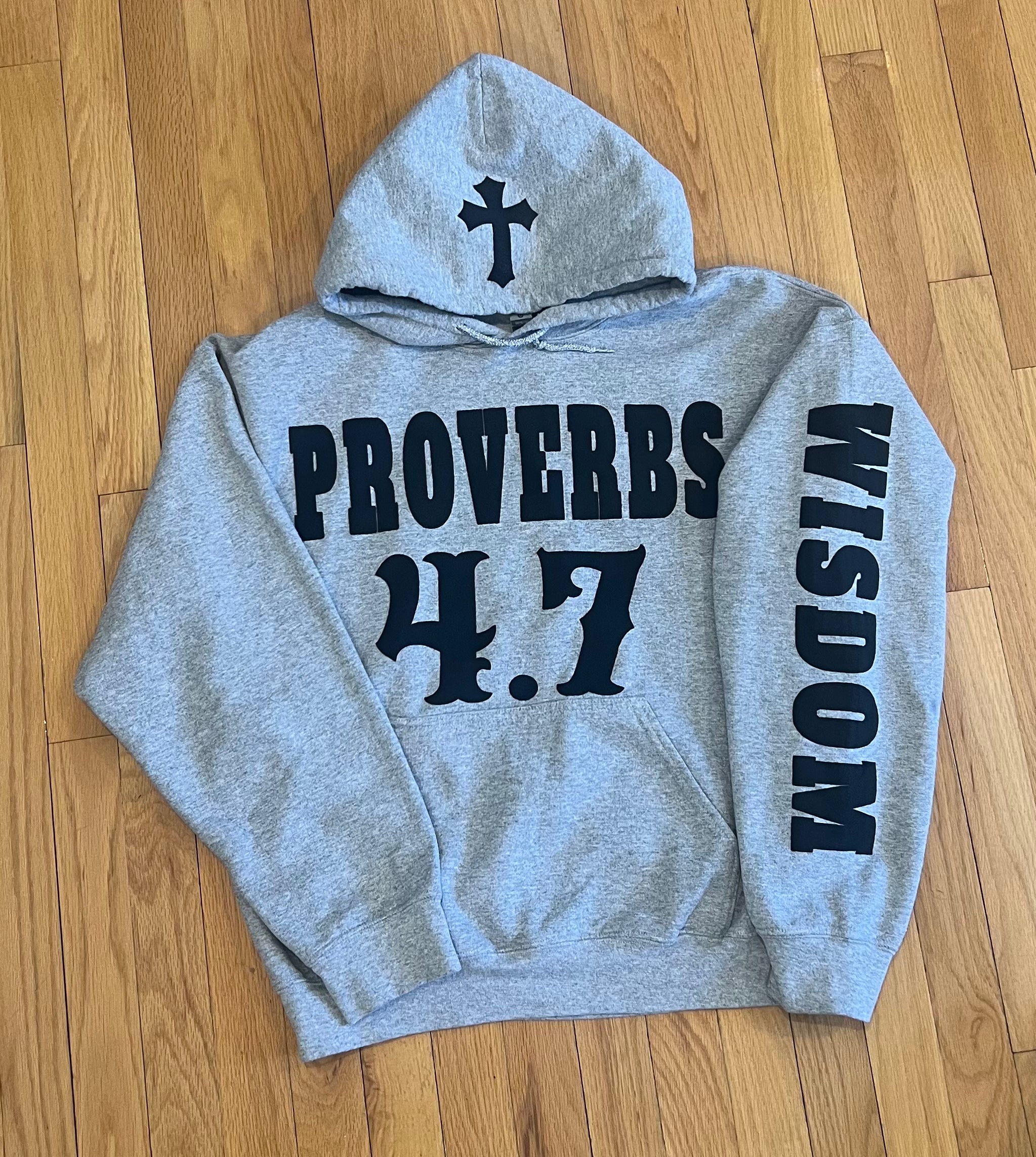 PROVERBS 4.7 Hoodie (Grey and Black)